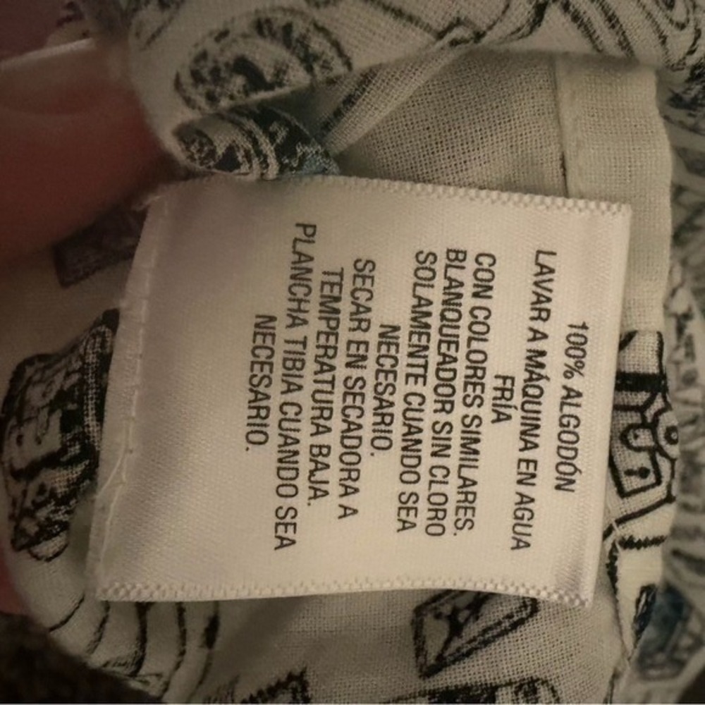 Style & Co Button Down Shirt Womens Medium Travel Print Tie Front Excellent - Picture 6 of 10